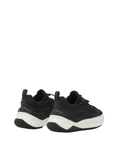 Moon Boot Fabric Sneakers With Chunky Sole And Pull Tab In Black