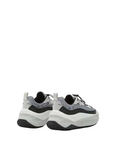 Moon Boot Chunky Sole Sneakers Featuring Mesh Panels In Gray