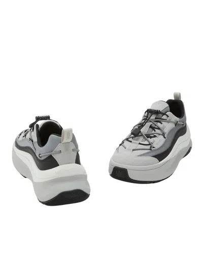 Moon Boot Chunky Sole Sneakers Featuring Mesh Panels In Gray