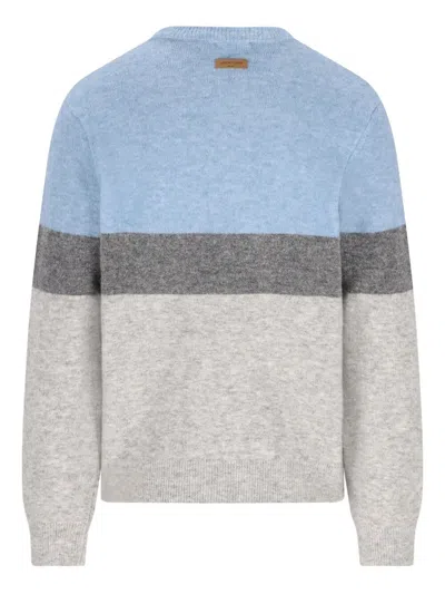 Jacob Cohen Color Block Crew Neck Sweater In Multi