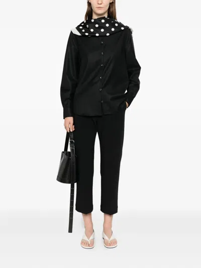 Nine In The Morning Buttoned Wool Top In Black