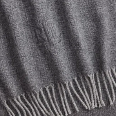 Ralph Lauren Wl Cshmr Sgn Scarf In Gray