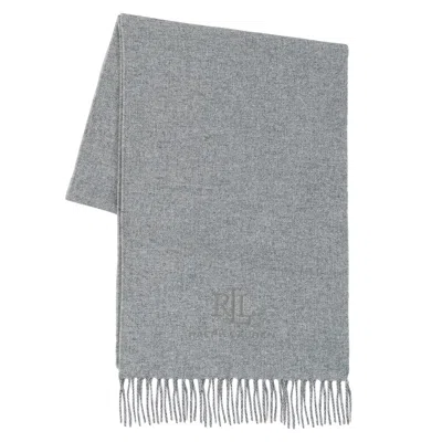 Ralph Lauren Wl Cshmr Sgn Scarf In Gray