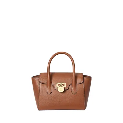 Ralph Lauren Tnnr Sm Schl Satchel Small In Brown