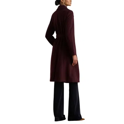 Ralph Lauren Wool Wrp 42 Lined Coat In Burgundy
