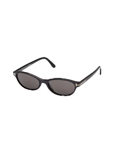 Tom Ford Eyewear Oval Frame Sunglasses In Black