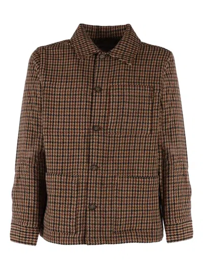 Sebago Houndstooth Button-fastening Jacket In Brown