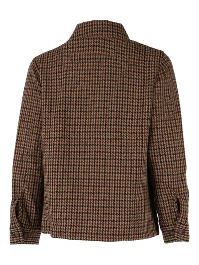 Sebago Houndstooth Button-fastening Jacket In Brown