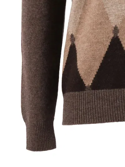 Ballantyne Diamond-patterned Round-neck Sweater In Multi