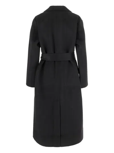 Aspesi Single-breasted Wool Coat In Black