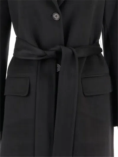 Aspesi Single-breasted Wool Coat In Black