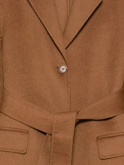 Aspesi Belted Wool Coat In Brown