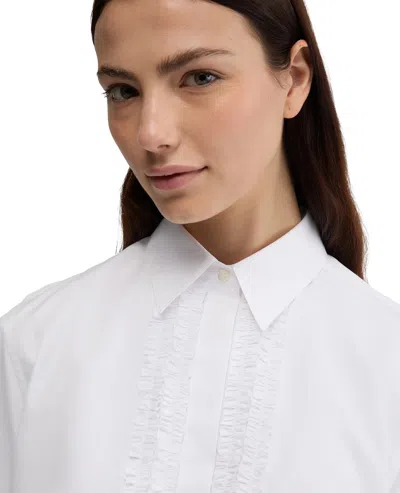 Aspesi Cotton Shirt With Ruches In White