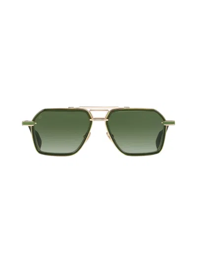T Henri Shadow - Gold Sunglasses In Green
