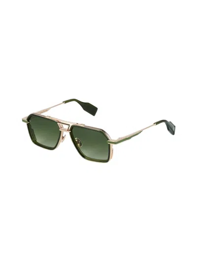 T Henri Shadow - Gold Sunglasses In Green