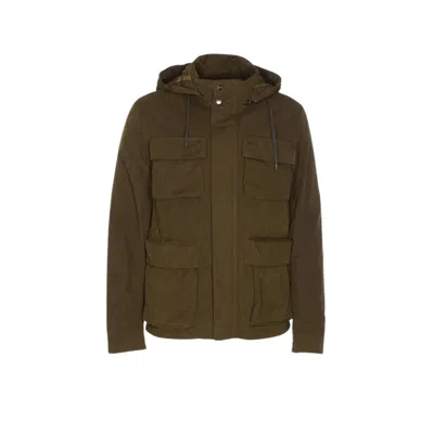 Herno Long Sleeve Hooded Padded Parka Jacket In Green