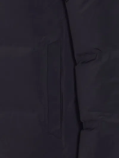 Herno High-collar Hooded Down Jacket With Logo Detail In Multi