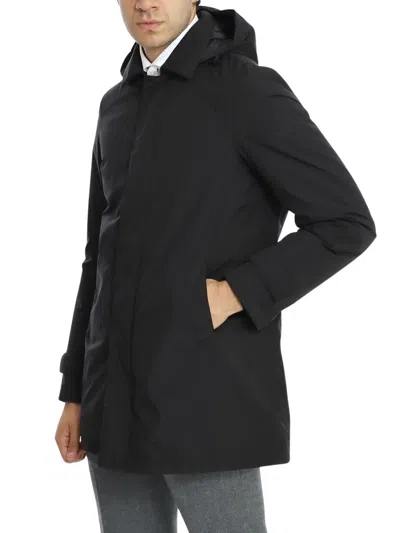 Herno Men's Padded Jacket With Detachable Hood In Black