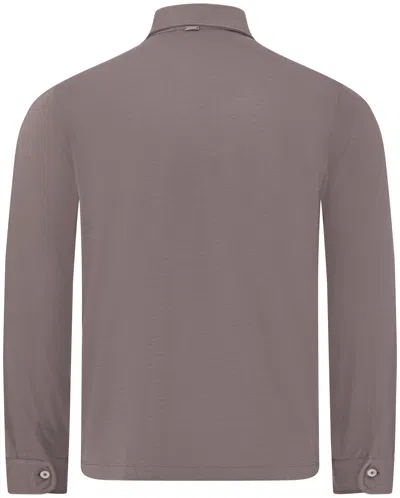 Herno Resort Polo Shirt In Soft Wool Jersey In Brown