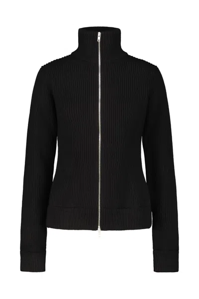 Maison Margiela Ribbed Wool Cardigan In Black
