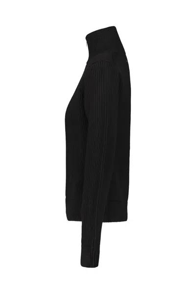 Maison Margiela Ribbed Wool Cardigan In Black