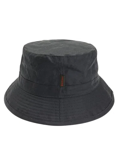 Barbour Wax Bucket Hats In Green Cotton In Black