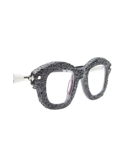 Kuboraum Maske J1 - Black Shine Graphite Glasses In Black