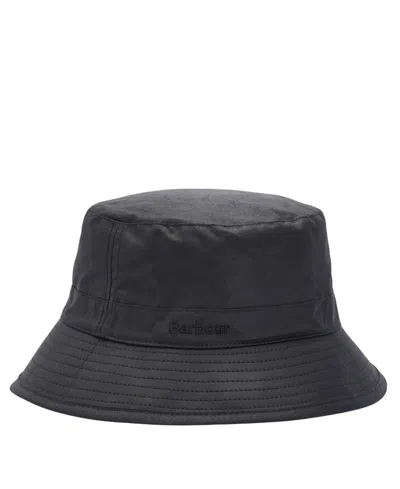 Barbour Wax Bucket Hats In Green Cotton In Black