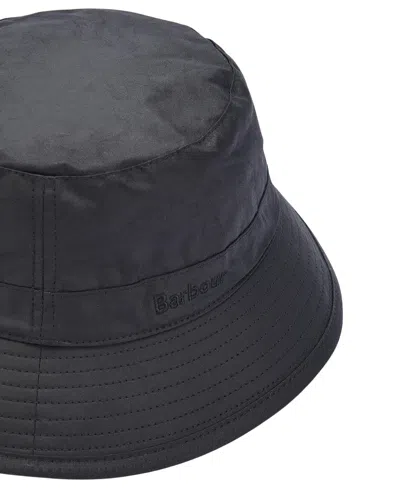 Barbour Wax Bucket Hats In Green Cotton In Black