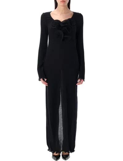 Magda Butrym Dress 01 Black Midi Dress Ls In Black
