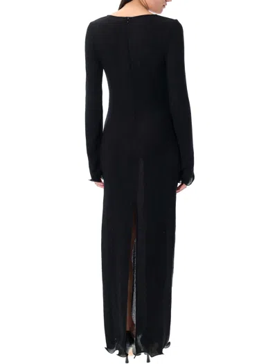 Magda Butrym Dress 01 Black Midi Dress Ls In Black
