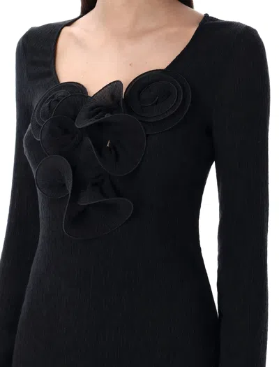 Magda Butrym Dress 01 Black Midi Dress Ls In Black