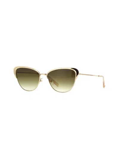 Garrett Leight Vista - Gold Sunglasses In Green