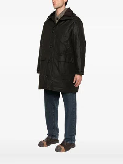 Barbour Beaudale Wax Trench Coat In Black