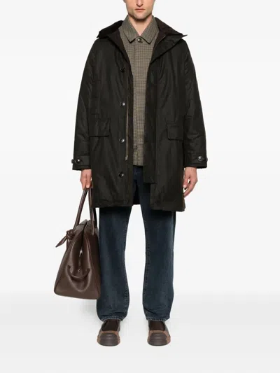 Barbour Beaudale Wax Trench Coat In Black