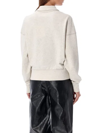 Isabel Marant Étoile Ross Half Zip Sweatshirt In Silver
