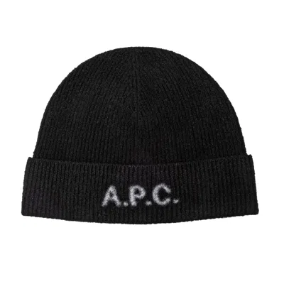 Apc A.p.c. Berretto In Lana Con Logo In Black
