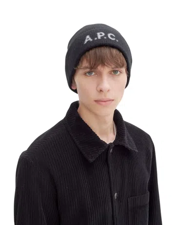 Apc A.p.c. Berretto In Lana Con Logo In Black