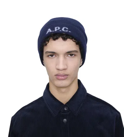 Apc A.p.c. Berretto In Lana Con Logo In Black