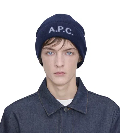 Apc A.p.c. Berretto In Lana Con Logo In Black