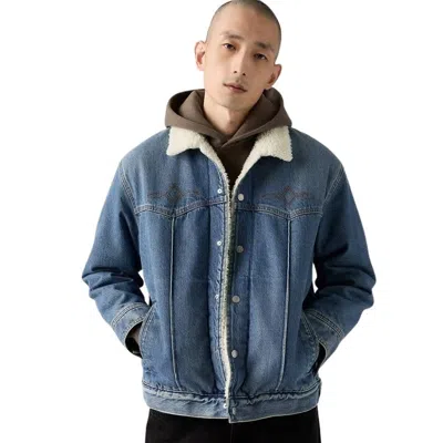 Levi's Sherpa Trucker Jacket Blue In Purple