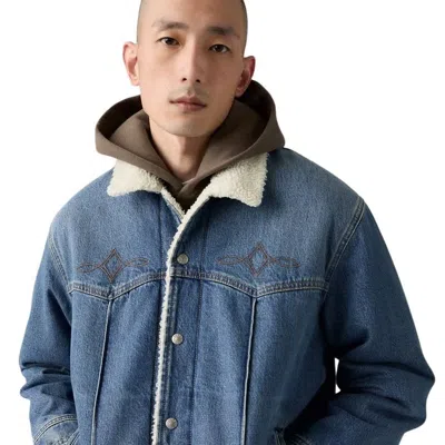 Levi's Sherpa Trucker Jacket Blue In Purple