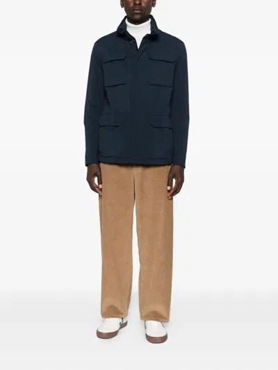 Paul&amp;shark Typhoon Platinum Save The Sea Field Jacket With Shark Fin In Blue