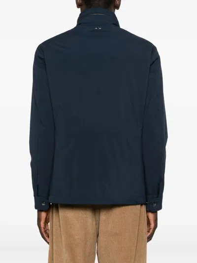 Paul&amp;shark Typhoon Platinum Save The Sea Field Jacket With Shark Fin In Blue