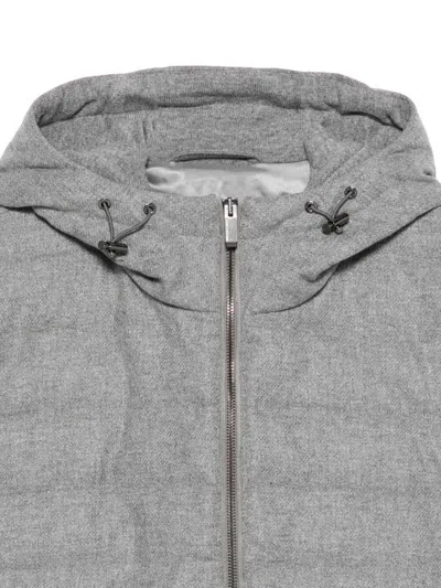 Paul&amp;shark Wool Cashmere Fabric Re Wool Full Zip Hybrid In Gray