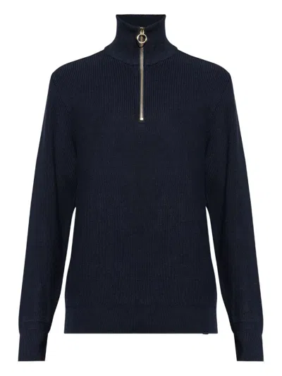 Paul&amp;shark Shark Tag Tech Wool Half Zip Sweater In Black