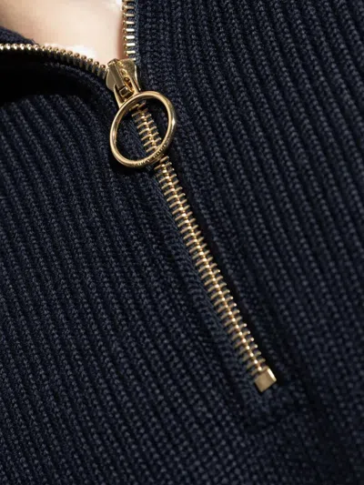 Paul&amp;shark Shark Tag Tech Wool Half Zip Sweater In Black