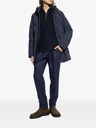 Paul&amp;shark Shark Tag Tech Wool Half Zip Sweater In Black