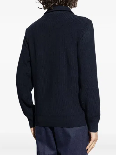 Paul&amp;shark Shark Tag Tech Wool Half Zip Sweater In Black