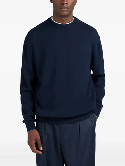 Paul&amp;shark Shark Tag Wool Cashmere Crewneck In Blue